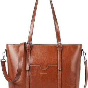 Elegant Brown Leather Tote Bag